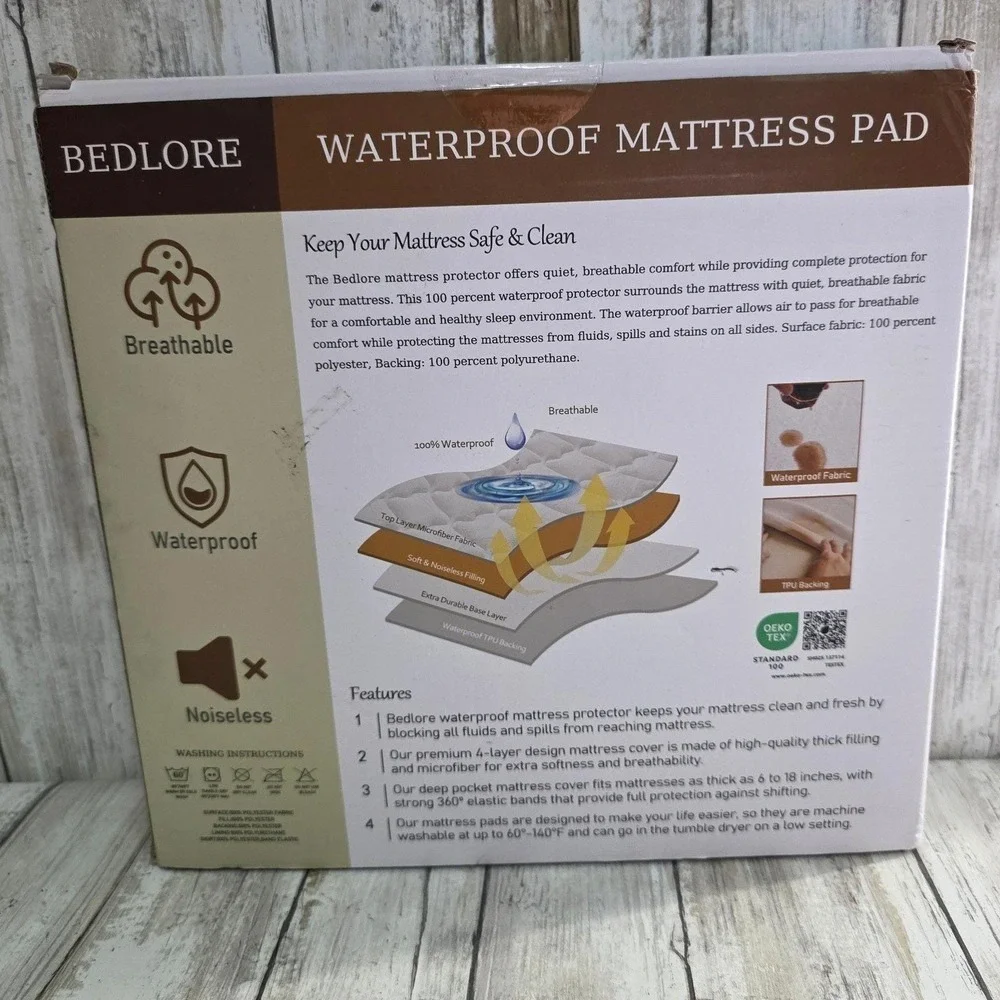 BEDLORE Waterproof Mattress Pad Queen Size Premium Quality 10 Year Warranty